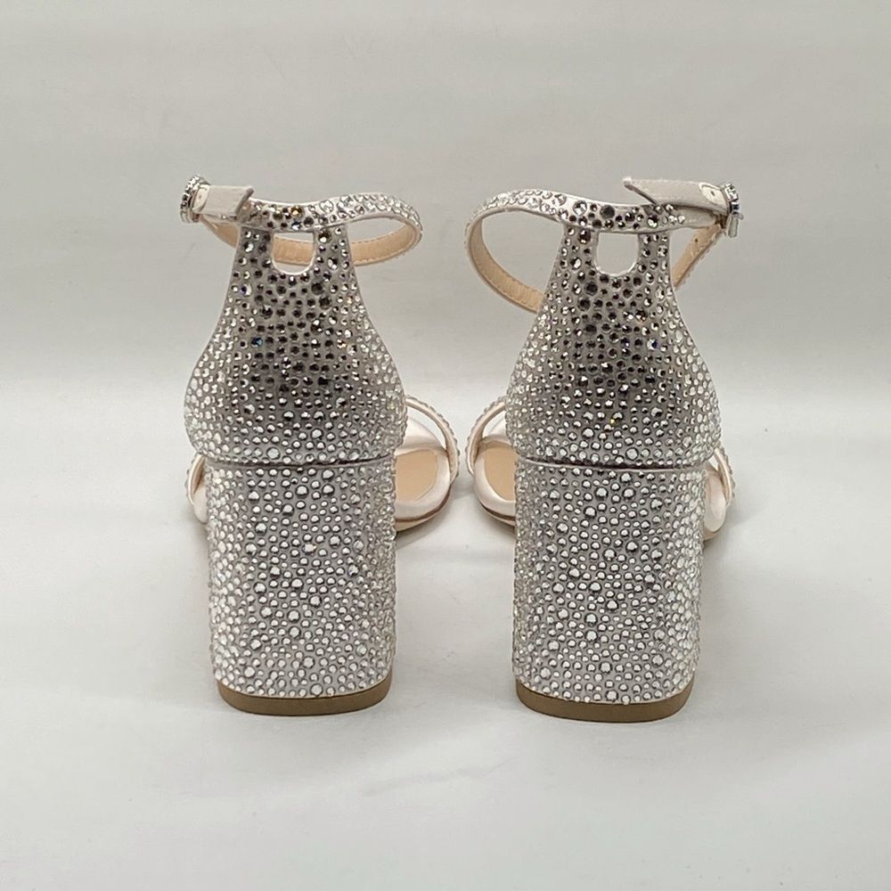 Stuart Weitzman Nudist Shine Block 75 Crystal Embellished Sandal size 8.5 - Picture 9 of 15